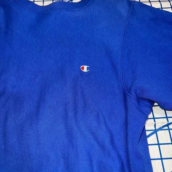 Vintage Champion Reverse Weave Warmup Sweatshirt Size Small Blue Pullover - Picture 5 of 10